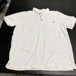 Paper Denim & Cloth Light Polo Shirt, color white, Size XL